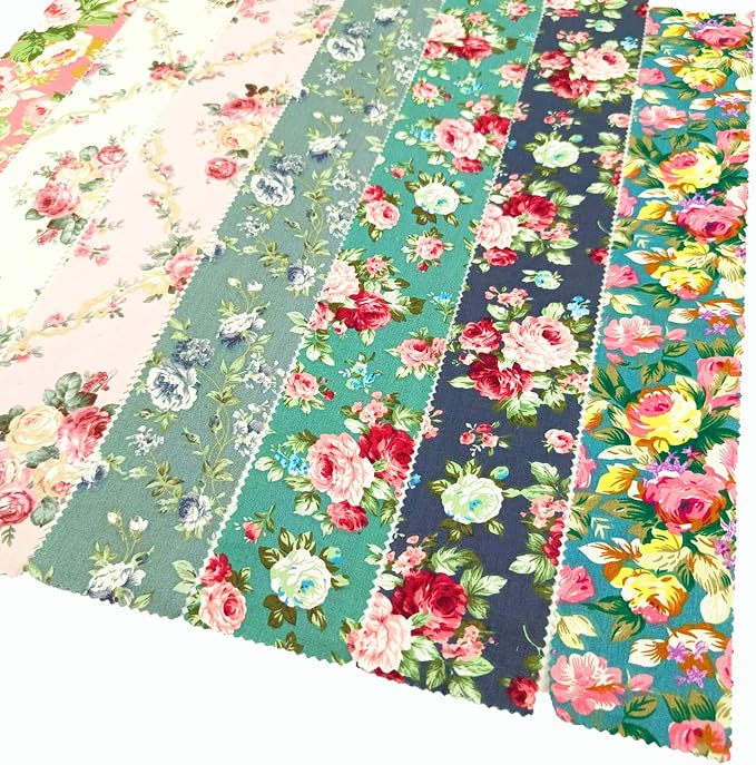 Nodsaw Jelly Rolls for Quilting Clearance 42 Strip 2.5" x 44" - Cotton Jelly Roll Fabric Strips for Quilting, Sewing, Blanket, Rug, Home Decor, and Purse Making, Rose Floral