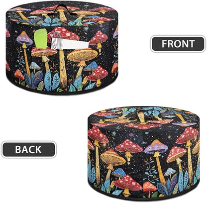 Magic Mushrooms Slow Cooker Cover Protection Crock for Pot Dust Cover Fits for Most 6-8 Quart Small Kitchen Appliance Vibrant Decor with Top Handle