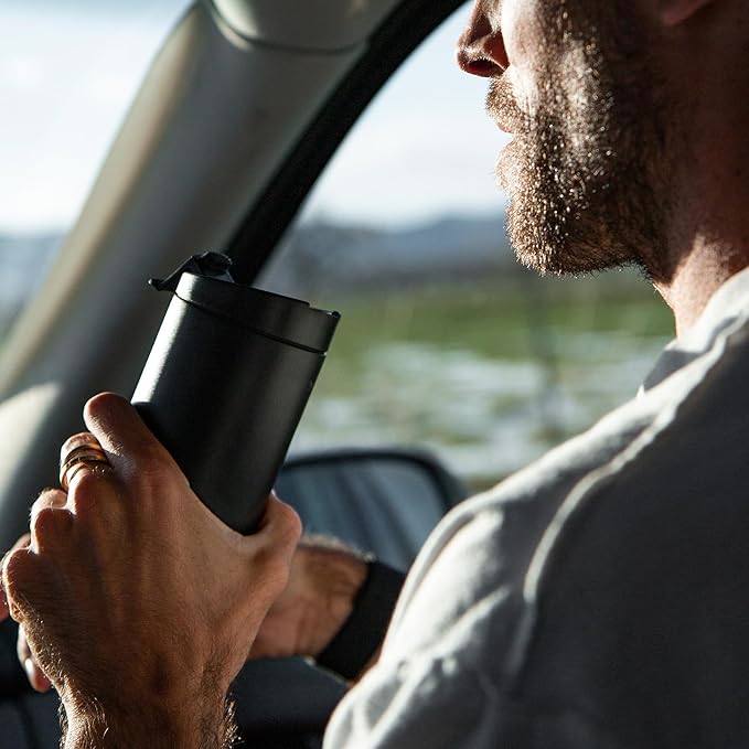 MiiR Flip Traveler 16oz | Double-Wall Vacuum Insulated with Flip Lid, BPA-Free Stainless Steel Construction, Insulated Tumbler for Hot or Cold Drinks