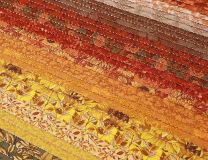 Tinyspool & Co.'s Twirlie Roll 40 Precut Quilting Fabric Strips for Quilting Supplies, Crafting, and Sewing, Soft Cotton Strip for Blanket, Rug, Upholstery, Home Decor, and Purse Making, Fall is Here