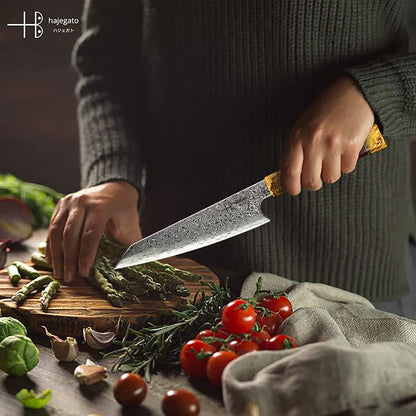 Damascus Chef Knife Petty Unique One Of Kind Handle Professional 6 Inch Japanese Chefs Kitchen Knife Vg10 67 Layers Damascus Steel Knive with Sheath