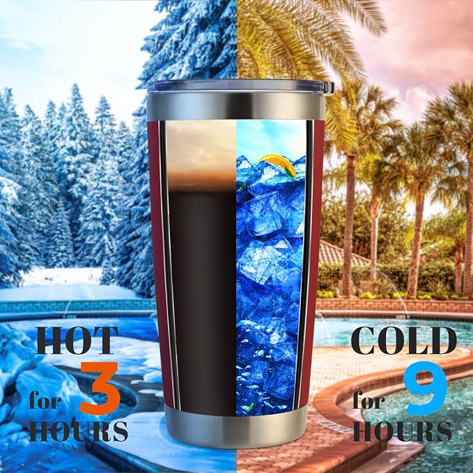 DOMICARE 20oz Stainless Steel Tumbler Bulk with Lid, Double Wall Vacuum Insulated Travel Mug, Powder Coated Coffee Cup, Powder Red, 12 Pack