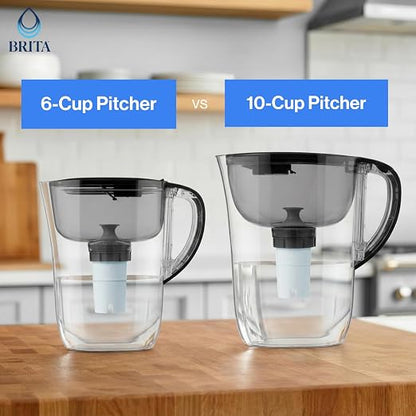 Brita Metro Small 6-Cup Water Filter Pitcher, WQA NSF/ANSI Certified, Mini-Fridge Friendly, Removes Chlorine Taste & Odor, Reduces Zinc, Copper & Mercury, 1 Standard Filter, Lasts 2 Months, Red