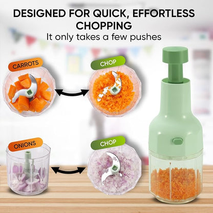 Brieftons Express Manual Food Chopper: 2-Cup, Hand Chopper Vegetable Cutter to Chop Veggies, Fruits, Herbs, Garlic Onion Chopper for Salsa, Salad, Pesto, Hummus, Guacamole, Coleslaw, Indian Cooking