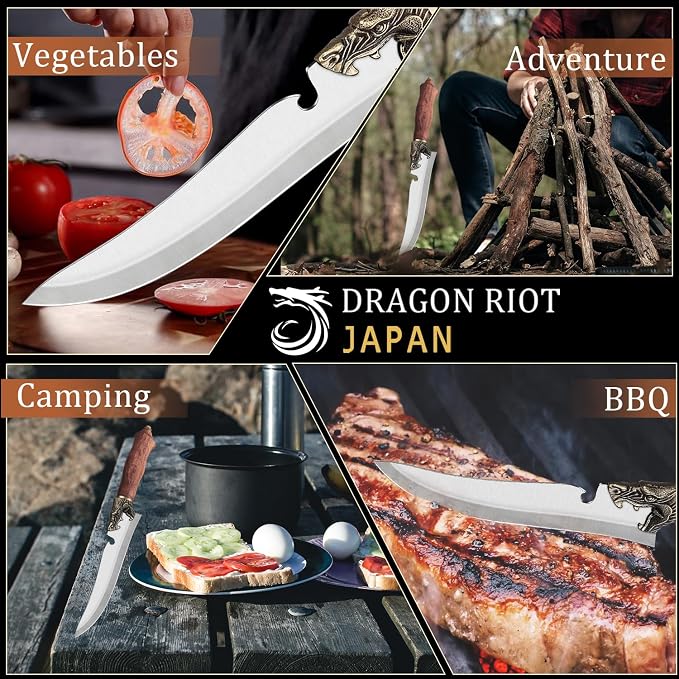DRAGON RIOT Sharp Boning Knife for Meat Cutting, Full Tang Meat Deboning Knives with Sheath High Carbon Steel for Home Kitchen
