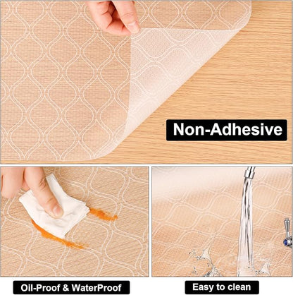 Cooyes Shelf Liner for Kitchen Cabinets Waterproof Kitchen Cupboard Liner Plastic Drawer Mats EVA Material Non Adhesive Fridge Mats for Shelves（23.6" W x 118" L）