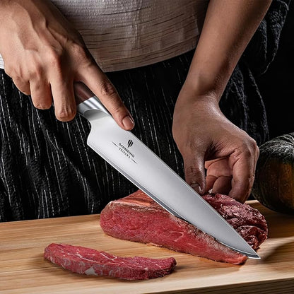 Chef Knife 8 Inch, High Carbon Japanese 10Cr15Mov Stainless Steel Kitchen Professional Cooking Knife, Ultra Sharp Japanese Knife with Ergonomic Pakkawood Handle