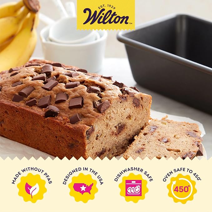 Wilton Platinum Non-Stick Loaf Pan - Stainless Steel Bakeware - Perfect for Baking, Roasting & Cooking - Made without PFAS - Packaging May Vary - 9 x 5 x 2.75 Inches