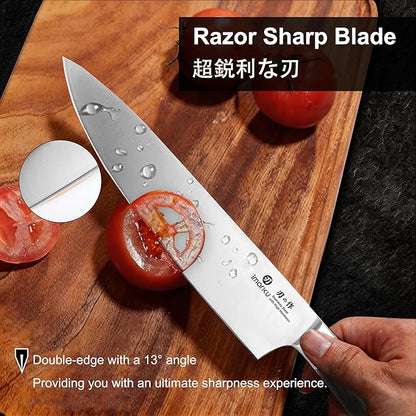 imarku 3 Pieces Knife set, Japanese HC Stainless Steel Kitchen Knife Set, Professional Chef Knife Set With Ergonomic Pakkawood Handle, Ultra Sharp Knives Set for Kitchen & Home Cooking, Gifts Box