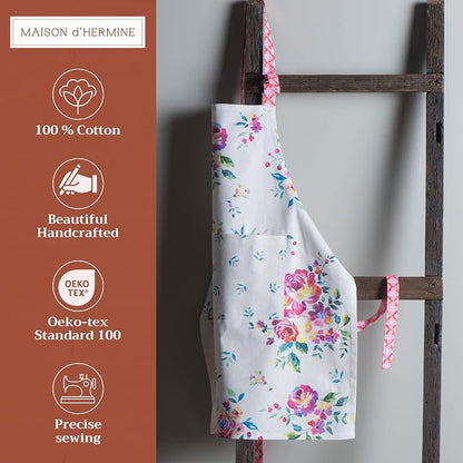 Maison d' Hermine 100% Cotton Apron for women with Pocket Kitchen Chef Apron for Men Cooking Spring Summer