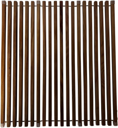 Roll Up Wooden Drying Rack Over The Sink Kitchen, Cover Sink Dry Dishes Bowl Spoon Quickly, Aesthetics and Finishes Coating, Neat Design Stain-Resistant Easy to Dry (Dark Walnut color)