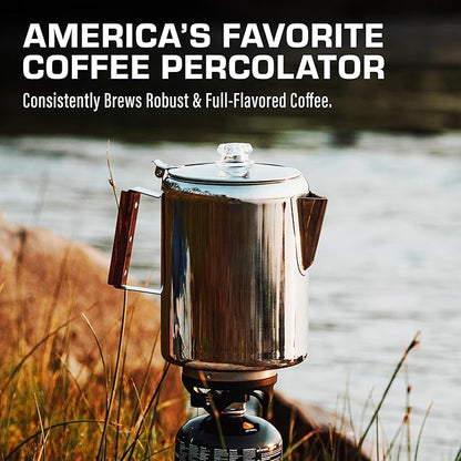 COLETTI Bozeman Percolator Coffee Pot — NO Aluminum or Plastic [12 cup]