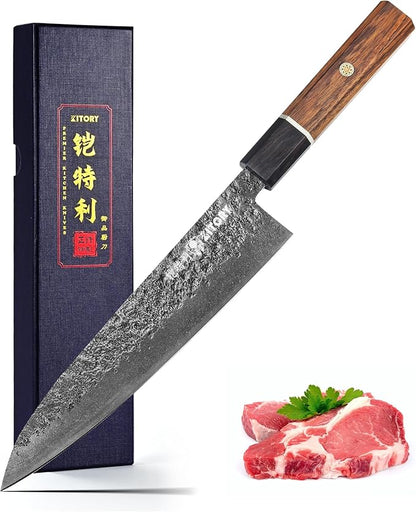Kitory 8" Japanese Chef Knife, Sharp Gyutou Knives with Ergonomic Real Wood Handle, Professional Kitchen Knife for Home Cooks & Chefs, Premium 2026 Gift