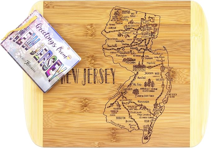 Totally Bamboo A Slice of Life New Jersey State Serving and Cutting Board, 11" x 8.75"
