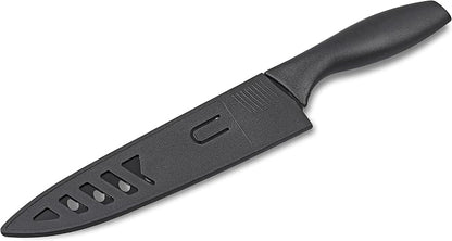 Culina® 8-Inch Nonstick Carbon Steel Sushi Knife with Sheath, Black