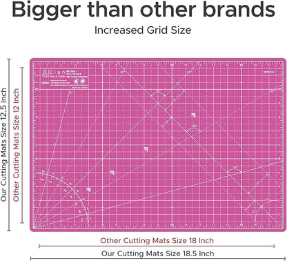 Elan Cutting Mat A3 Pink & Purple, Self Healing Cutting Mat 12x18 Inch, 5-Ply Craft Board Pink, Hobby Board for Crafts 12x18 Inch