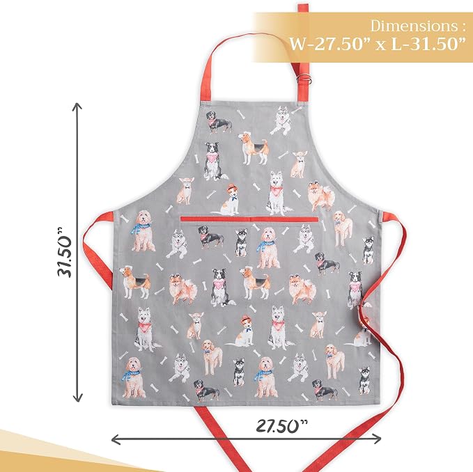 Maison d' Hermine 100% Cotton Apron for women with Pocket Kitchen Chef Apron for Men Cooking Spring Summer