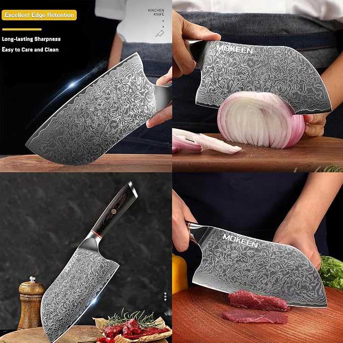 Kitchen Knife Set 3PCS, 67 Layers VG10 Damascus Chef Knife Set Japanese Cooking Knives with PakkaWood Wood Handle, Gift Box