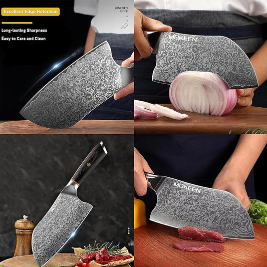 Kitchen Knife Set 3PCS, 67 Layers VG10 Damascus Chef Knife Set Japanese Cooking Knives with PakkaWood Wood Handle, Gift Box