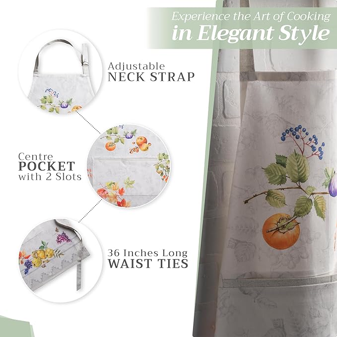 Maison d' Hermine 100% Cotton Apron for women with Pocket Kitchen Chef Apron for Men Cooking Spring Summer
