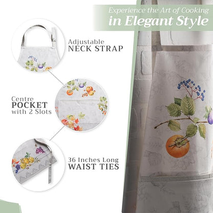 Maison d' Hermine 100% Cotton Apron for women with Pocket Kitchen Chef Apron for Men Cooking Spring Summer