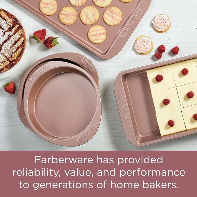 Farberware Nonstick Bakeware Meatloaf/Nonstick Baking Loaf Pan - 9 Inch x 5 Inch, Rose Gold