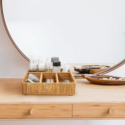Silverware Drawer Organizer, Kitchen Essentials - Resin Wicker, Latte
