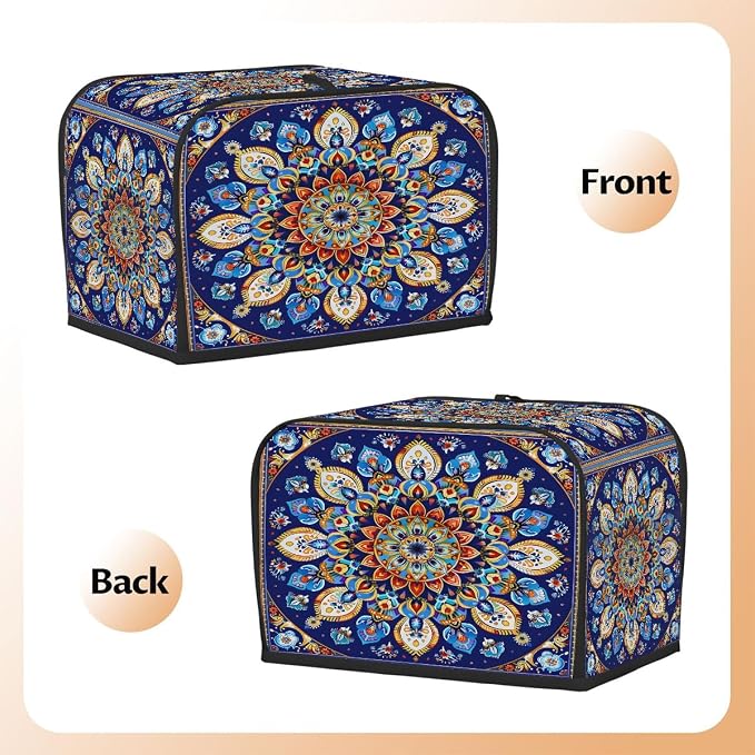 Toaster Cover 4 Slice Wide Slot Boho Mandala Flower(414) Bread Toaster Oven Dustproof Cover Small Appliance Kitchen Covers Dust and Fingerprint Protection for Women Gift 4 Slice