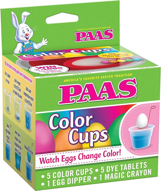 PAAS Easter Egg Color Cups - No Measuring - No Mess, Five Cups