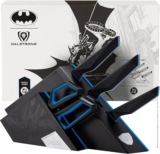 DALSTRONG Knife Block Set - BATMAN™ Edition - Shadow Black Edition - High Carbon 7Cr17MoV Steel - Black Titanium Kitchen Knife - Collection Item - G10 Handles - Chef's Knife Cooking Chef Knife