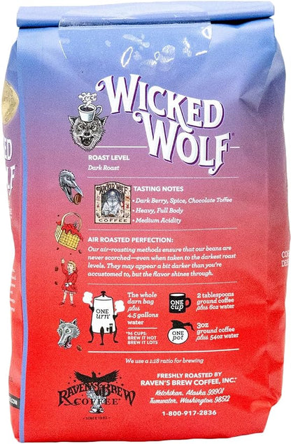 Raven's Brew Coffee Full Bodied Coffee Dark Roast Whole Bean - Wicked Wolf 2lb