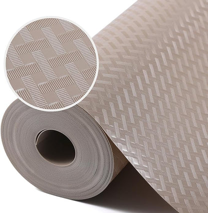 Shelf Liners for Kitchen Cabinets, Waterproof and Oil-Proof Kitchen Cupboard Liner, Refrigerator Liners and Plastic Drawer Mats EVA Non Adhesive Shelves, Fridge - Beige 17.5 x 393.7 Inches