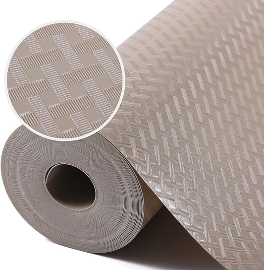 Beige Shelf Liners for Kitchen Cabinets Refrigerator Liners Waterproof & Oil-Proof Kitchen Cupboard Liner Drawer Mats EVA Material Non Adhesive Fridge Liner for Shelves 23.6 x 78.7 Inches
