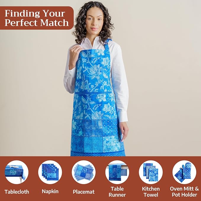 Maison d' Hermine 100% Cotton Apron for women with Pocket Kitchen Chef Apron for Men Cooking Spring Summer