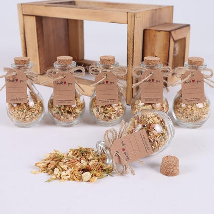 HTF Pack of 5 Personalized Wedding Gifts, Tea Party Favors for Women, Wedding Decor, Bridesmaid Gifts, Bridal Shower Gifts, Engagement Gift, Wedding Decorations for Guests (Jar, Jasmine)