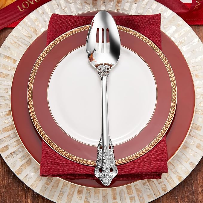 KEAWELL Gorgeous 5-Piece 18/10 Stainless Steel Hostess Serving Utensil Set, Dishwasher Safe (Silver)