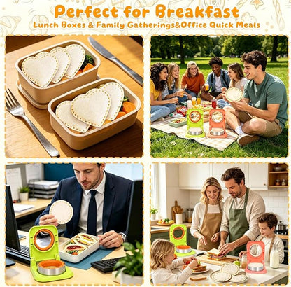 CHICHAUS Uncrustable Sandwich Maker,Sandwiches Pocket Circle Shape 3.7Inch Sandwich Cutter and Sealer,Sandwich Cutter for Kids Breakfast and lunchboxes (Peach Pink)