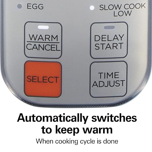 Hamilton Beach Digital Programmable Rice Cooker & Food Steamer,12 Cups Cooked (6 Uncooked), with Slow Cook & Hard-Boiled Egg Functions, Steam & Rinse Basket, Blue (37561)