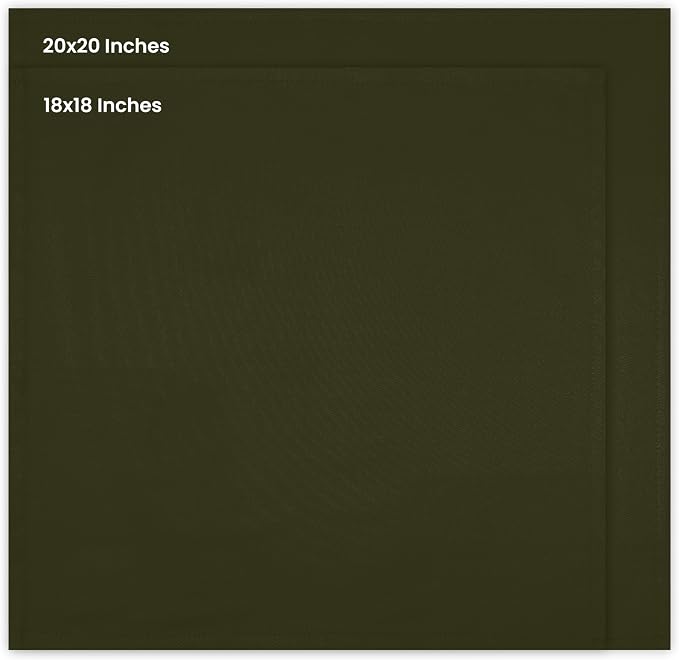 Utopia Kitchen Olive Cloth Napkins [12 Pack, 18x18 Inch] Absorbent Cotton Blend Washable and Reusable for Dinner, Restaurant, Lunch, Wedding and Hotel