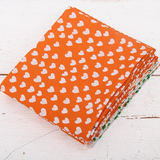 Threadart Exclusive 5 Fat Quarter Bundles - Orange Confetti Brights Collection 100% Cotton Fabric - Premium 100% Cotton Quilting Fabric - No Duplicates - Full Size Fat Quarters 18"x21" - Orange