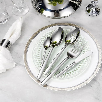 KEAWELL Premium Aline 4-Piece 5.8 inch Spoon Set – 18/10 Stainless Steel Silverware with Mirror Polish, Dishwasher Safe for Table Setting and Entertaining (4, Small Spoons)