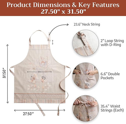 Maison d' Hermine 100% Cotton Apron for women with Pocket Kitchen Chef Apron for Men Cooking Spring Summer