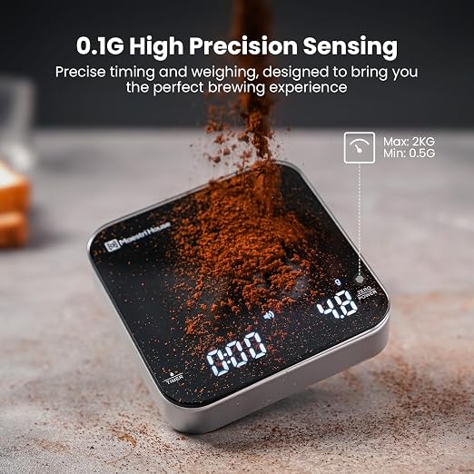 Maestri House S2 Espresso Coffee Scale with Timer, 0.1g Precision 2kg Rechargeable Shot Scale, Barista Kit Version with 100g Calibration Weight & Carrying Case, for Espresso Brewing