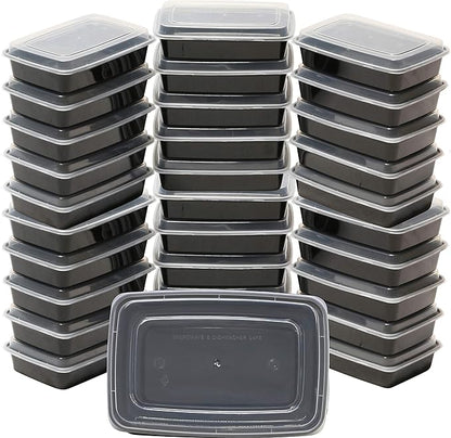 Simple Houseware 32 Pack 28 oz 1-Compartment Reusable Meal Prep Container, BPA-Free Stackable Bento Box - Microwave, Freezer & Dishwasher Safe