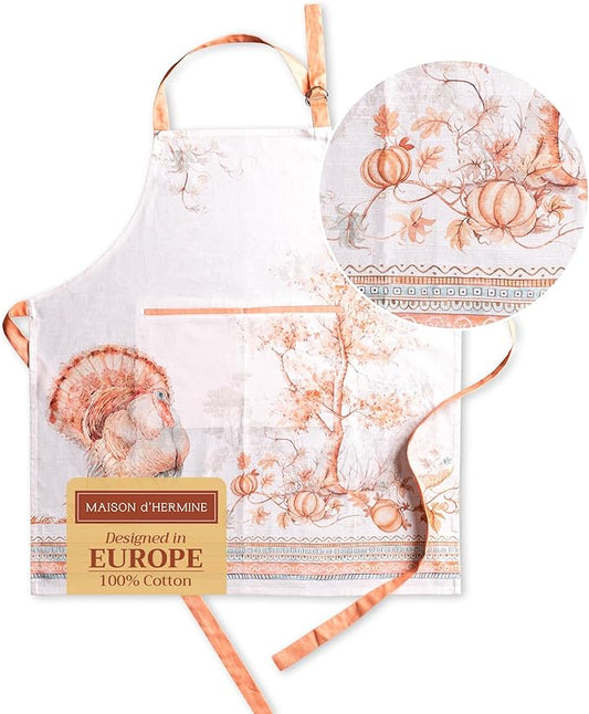 Maison d' Hermine 100% Cotton Apron for women with Pocket Kitchen Chef Apron for Men Cooking Spring Summer