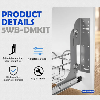 Cabinet Door Mount Kit Heavy Duty Metal Frame Set for Kitchen Base Cabinet Organizers, Waste Trash Containers, Pullout Storage Shelves and Drawers