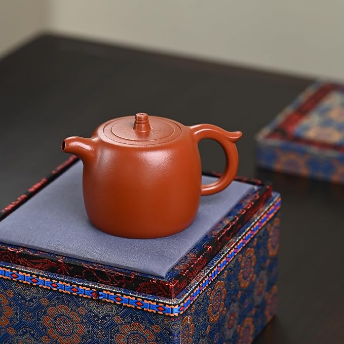 Premium Wrinkled Red Mud Full Handmade Jinglan Teapot 250cc 14 Holes Inner Push Craft By National Level Arts & Crafts Master
