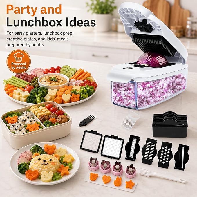 13-in-1 Vegetable Chopper (White & Black)