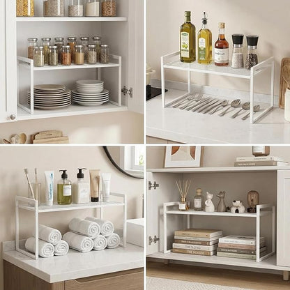 Cabinet Organizer 14.8''W 44 LBS Load Capacity Heavy Duty Kitchen Pantry Shelf Counter Countertop Storage Rack