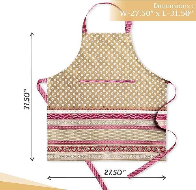 Maison d' Hermine 100% Cotton Apron for women with Pocket Kitchen Chef Apron for Men Cooking Spring Summer